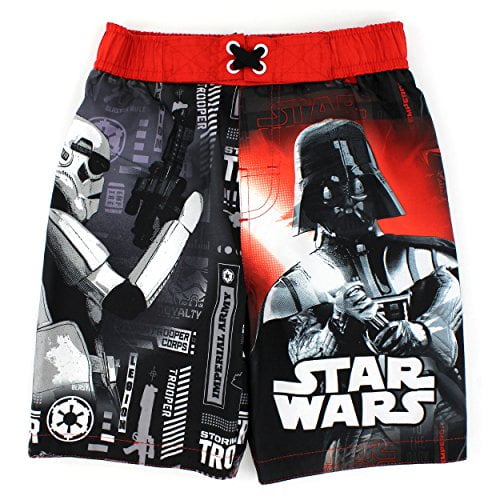 Disney Star Wars Darth Vader Death Star Boys Swim Trunks NEW Size 7/8 