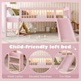 thumbnail image 5 of Bellemave Low Loft Bed Twin with Slide, Loft Bed with Bookcase and LED Lights, Wood Twin Size Loft Beds Frame with Storage Shelves, No Box Spring Needed（Pink), 5 of 8