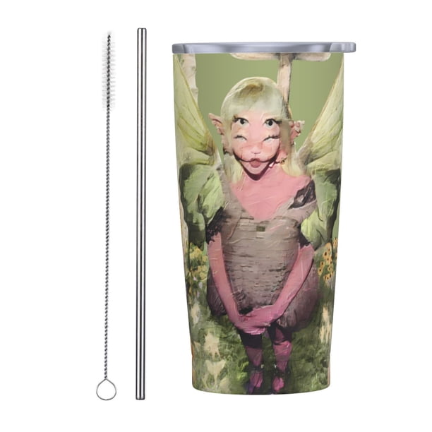 Vaso de 20 oz de Melanie Martinez, taza de viaje para automóvil con aislamiento al vacío de acero inoxidable, taza con pajita para bebidas calientes, té helado, café