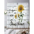 thumbnail image 3 of Sunflower Sheer Curtains 96 Inch Long 2 Panels, Sunshine Plant Farmhouse Wood Texture Light Filtering Rod Pocket Semi Sheer Curtains, Sheer Voile Drapes for Living Room Bedroom, 52"x96", 3 of 5