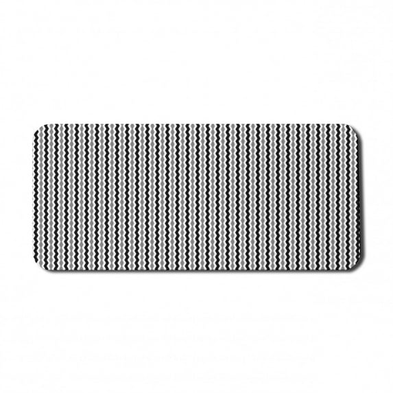 Abstract Computer Mouse Pad, Digitally Generated Vertical Zig Zags or Chevron Inspired Streaks, Rectangle Non-Slip Rubber Mousepad X-Large, 35" x 15" Gaming Size, Charcoal Grey Dimgray, by Ambesonne