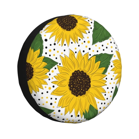 Easygdp Sunflowers for Wheel Cover,Spare Tire Cover,4-17in Spare Tire Cover Universal Fit for Trailer, Car, Truck, SUV, Jeep-15 inch