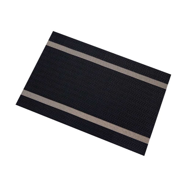 Injueey Tapete de de PVC a rayas, manteles individuales resistentes a las manchas, posavasos para platos, aislamiento rectangular, mesas Type2 NO2