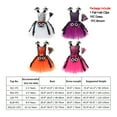 thumbnail image 7 of IBTOM CASTLE Kids Girls Halloween Witch Costume Spider Ruffle Tulle Dress Spaghetti Straps Cosplay Dress up 8-9 Years White, 7 of 7