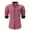 Pink, variant on WREESH Men's Dress Button Down Shirts Casual Hollow Out Solid Color Short Sleeve Turndown Collar Shirts Stylish Tops Blue