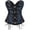 Blue, variant on Women's Steampunk Gothic Corset, Vintage Jacquard Lace-Up Bustier with Metal Clasps Size: XL Blue