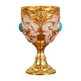 thumbnail image 2 of WeiLaiKeQi Vintage Medieval Goblet Anniversary Engraving Handcraft Ceremonial Drinkware Gold White, 2 of 9
