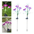 thumbnail image 3 of 2Pcs Solar Powered Lawn Light Multicolor Faux Silk Flower Driveway Deck Lawn Lamp for Outdoor, 3 of 7
