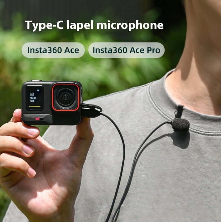 USB-C Lavalier Microphone for Insta360 Ace and Ace Pro - Bigcan Clip-on Condenser Mic with Omni-directional Pickup, Plug and Play Recording Accessory for Outdoor Vlog Interview Streaming