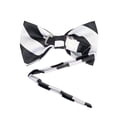 thumbnail image 3 of Black and White College Stripe Pre-Tied Bow Tie, 3 of 5