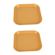 Weloille 2 Pcs Plastic Square Small Plates, Lightweight Unbreakable Food Grade BPA Free Reusable Snack Trays, Tableware for Daily Use Party Picnic Camping Dessert Appetizer