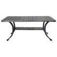 thumbnail image 4 of iPatio Indoor Outdoor 21x42" Rectangular Cast Aluminum Standard Coffee Table with Shelf: Rust-Resistant, Durable Coffee table for Patio, Garden, and Terrace (Dessert Night), 4 of 5
