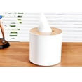 thumbnail image 4 of Modern Circular Tissue Box Circular Tissue Box Simple Tissue Box,2 x paper towel box,White, 4 of 6