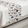 thumbnail image 2 of Food Bed Runner, Pastel Fruits Lemons with Wavy Lines Dots Memphis Style, Decorative Accent Bedding Scarf for Hotels Homes and Guestrooms, Twin, Blush Charcoal Grey and White, by Ambesonne, 2 of 2