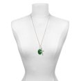 thumbnail image 3 of Delight Jewelry Silvertone Oval - Imitation Cat's Eye - Green - I Have Plans for You Engraved Cross Zoey Necklace, 28", 3 of 4