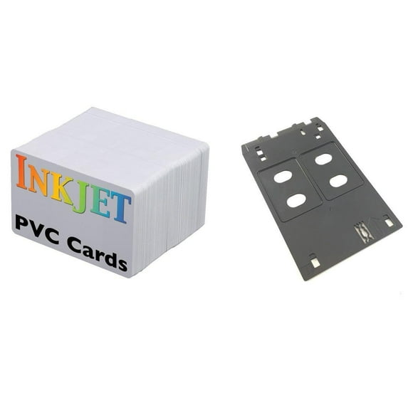 Inkjet PVC ID Card Starter Kit - Includes 50 Cards - Compatible with Canon J Tray Printers (50 Cards)