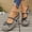 Black, variant on Willtoo Women's Woven Bowknot Mary Jane Flats Retro Square-Almond Toe Low Chunky Heel Slippers Non-Slip Comfortable Slip-on Backless Casual Shoes