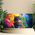 thumbnail image 6 of 1 Pcs 2D Flat License Plate Covers & Frames, A Cat as an Artist For Decorative Front, Waterproof For Decoration Aluminum License Plate Covers & Frames Cover For Men Women, 12" X 6", 6 of 7