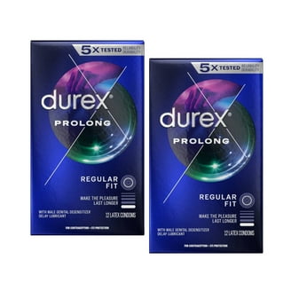 Durex Prolong + Silver Lunamax Pocket Case, Climax Control Ribbed