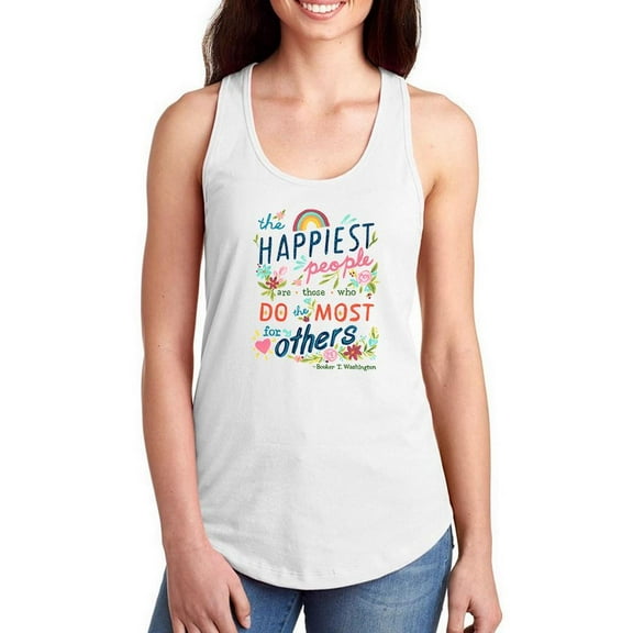 Booker T Washington Quote I. Racerback Tank Women -June Erica Vess Designs, Female XX-Large