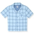thumbnail image 2 of Sleep On It Boys 2-Piece Milky Jersey Short-Sleeve Button Down Collared Coat Pajama Set - Plaid , 8-10, 2 of 4