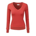 thumbnail image 1 of JJ Perfection Women's Long Sleeve V-Neck Pullover Sweater with Plus Size, 1 of 3