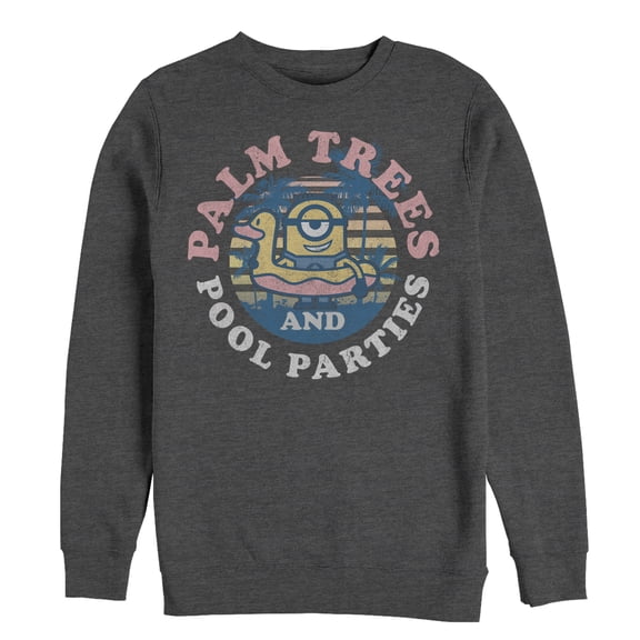 Men's Despicable Me Minion Pool Party Sweatshirt Athletic Heather 2X Large
