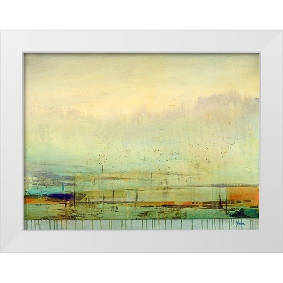 Peter, Christopher 14x12 White Modern Wood Framed Museum Art Print Titled - Harbor Mist 2