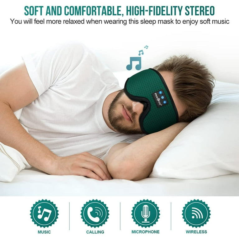 MUSICOZY Sleep Headphones Breathable Bluetooth Head 3D Sleeping Headphones Music Eye Mask Sleep Earbuds