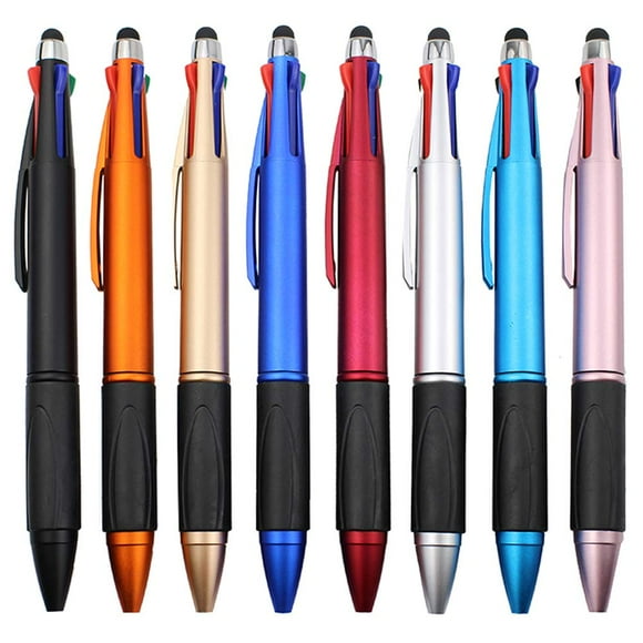 MiSiBao Lápiz Óptico para Pantalla Táctil Lápiz de 4 Colores en Uno Bolígrafo Multicolor Bolígrafos Negros Lápiz Óptico de Punta Media para iPad (1,0 mm) Paquete de 8