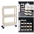thumbnail image 3 of Carro de almacenamiento funciones para , estantes de almacenamiento, carrito para ahorro de espacio, mostrador de tocador, lavadero, cocina 3 capas estrechas perfecl Estante de almacenamiento de baño, 3 of 8