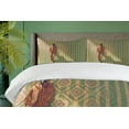 thumbnail image 4 of Ambesonne Fantasy Duvet Cover Set, Fashion Retro Art, 2-Calking, Orange Green, 4 of 7