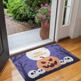 thumbnail image 2 of Happy Halloween Non Slip Washable Door Mat Pumpkin Skull Bat Spider Doormat Retro for Entry Floor Mat Set Living Room Bedroom Bathroom Crystal Velvet 30x17 Inches, 2 of 7