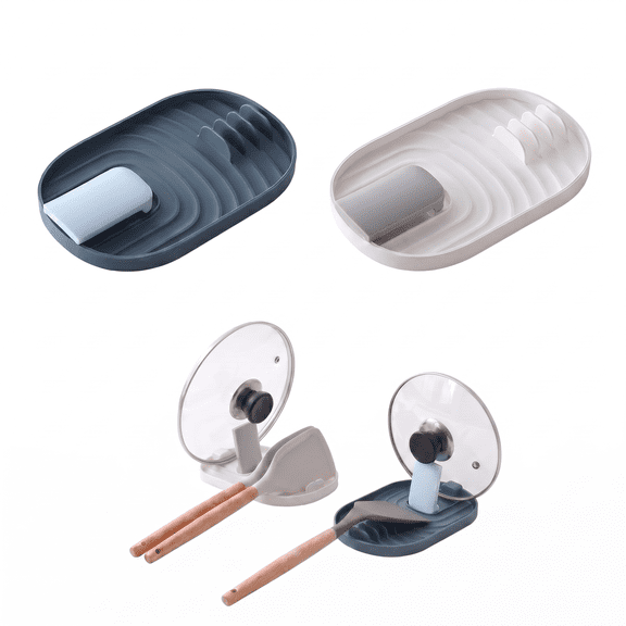 ROSEXIXI 2Pcs Collapsible Spoon Holder for Stove Heat-Resistant Utensil Rest Multi-Slot Organizer