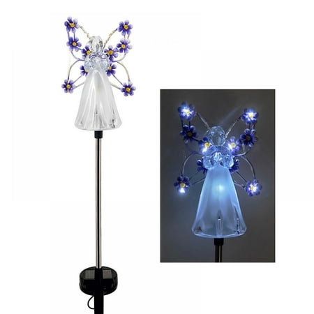 

Solar Angel Garden Stake Lights LED Garden Decorations Multicolor Angel Solar Outdoor Garden Lights Cemetery Decorations for Grave Yard Memory Sympathy Gifts Favor