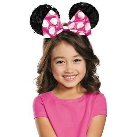 Pink Minnie Mouse Child Sequin Ears Halloween Costume Accessory
