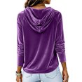 thumbnail image 7 of yillto Womens Sweatshirt Velvet Hoodies Long Sleeve Pullover Fashion Fall Winter Christmas Sweatshirts, 7 of 7