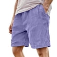 thumbnail image 2 of Mens Retro Corduroy Shorts Summer Casual Adjustable Elastic Waist Solid Color Comfortable Trousers with Pockets Purple XXL, 2 of 5