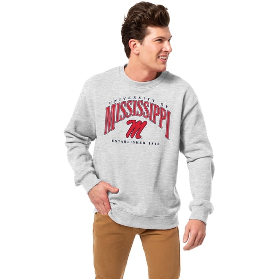 Men's-League Collegiate Wear  Heather Gray Ole Miss Rebels Essentials 2.0 Pullover Sweatshirt