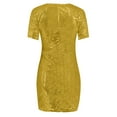 thumbnail image 5 of RYDCOT Wrap Dresses for Women 2023 Sequin Dress for Women Party Night V-Neck Short Sleeve Sparkly Sequin Slim Elegant Party Sheath Dress Clearance, 5 of 8