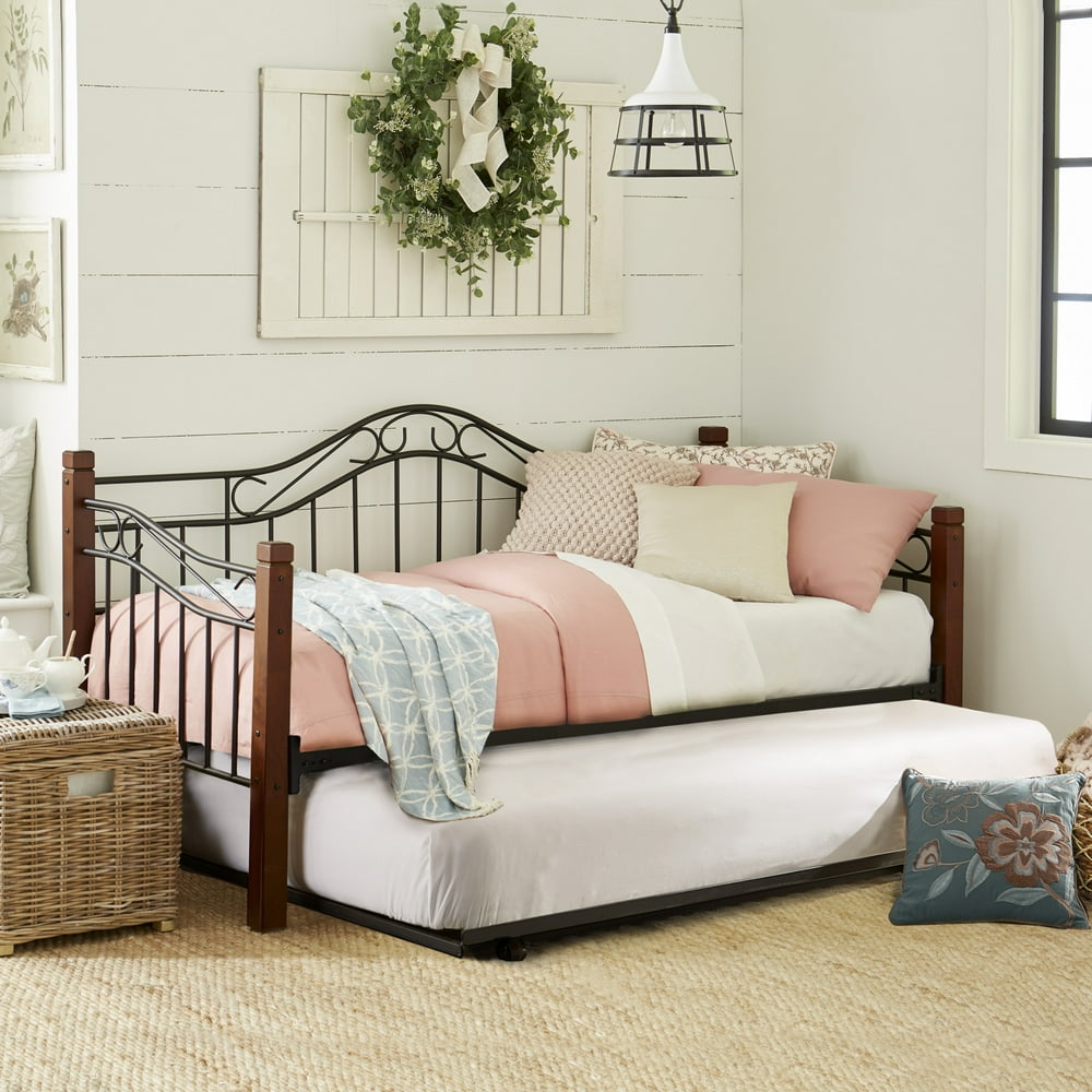 Hillsdale Furniture Matson Wood and Metal Daybed with Trundle, Black