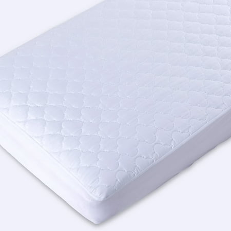 Puredown Waterproof Quilted Crib Mattress Pad, White, Set ...