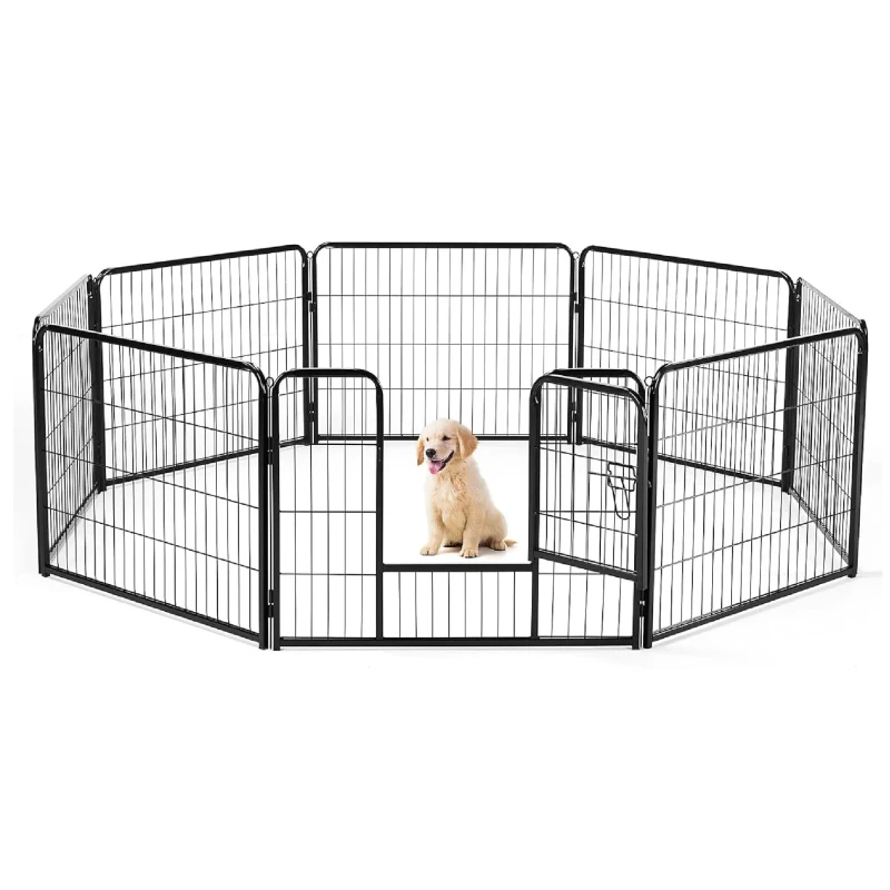 Dog Playpen Outdoor, 40 inch Dog Pen Indoor Heavy Duty Puppy Exercise Pen Metal Pet Fence for RV Camping/Yard/Garden(8 Panels)
