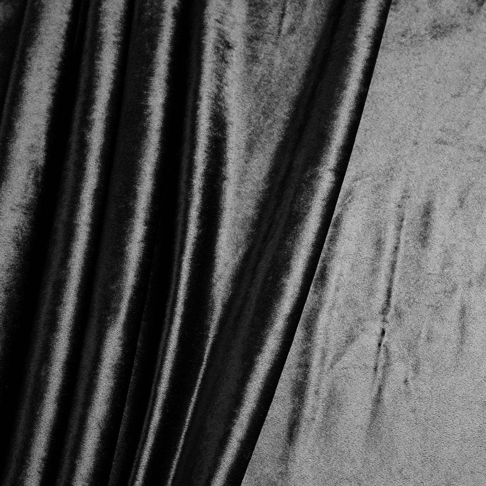 Efavormart 5 Yards Velvet Fabric Bolt 65" Wide Fabric Roll Black Soft