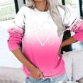 thumbnail image 3 of Womens Valentines Day Love Printing Gradient Long Sleeve Crewneck Sweater Pullover, 3 of 4
