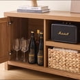 thumbnail image 4 of ARKANTOS Rattan TV Stand for Tvs up to 65 inch, Wood Media Console for Living Room, Natural Oak, 4 of 11