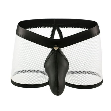 

Tejiojio Women Clothes Clearance Men Casual Patchwor KNet Yarn Breathable Sexy Open File Hollow Boxer Underwear