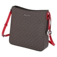 thumbnail image 3 of Michael Kors Women's Jet Set Travel Large Messenger Bag Crossbody Brown MK Bright Red, 3 of 12