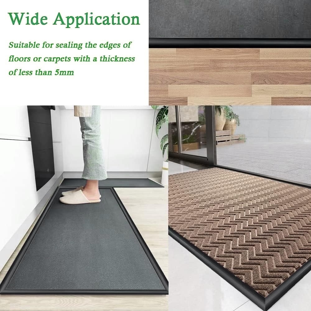2/5" to 3/5" Floor Transition Strip 78 inch Vinyl Door Threshold Flooring Transition Strip Self Adhesive Carpet Edging Strip for Laminate Doorway Edge Threshold
