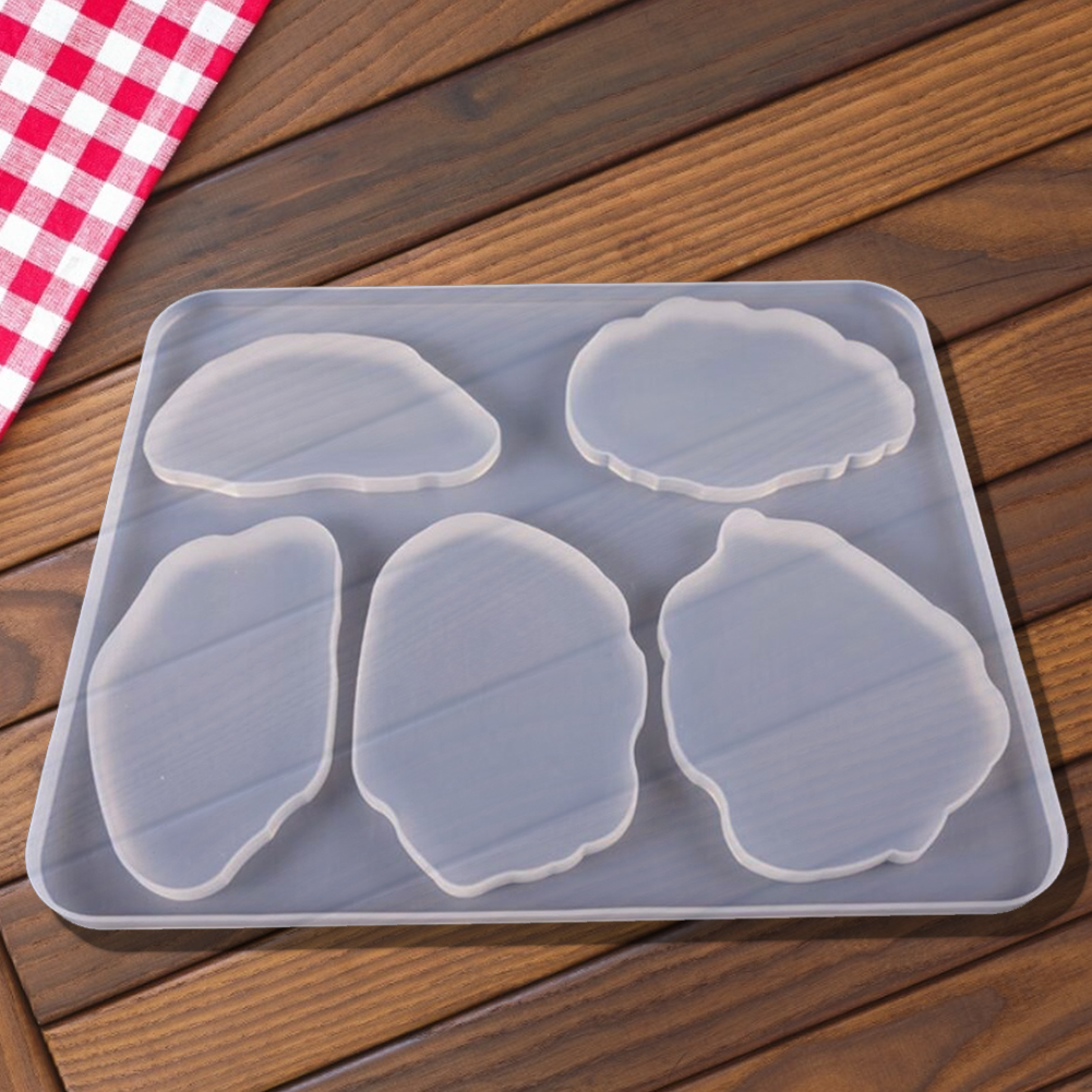 KTMART Moules en r/ésine de dessous de verre moules de dessous de verre en r/ésine ronde en silicone 4PCS avec moule de bo/îte de rangement de dessous de verre
